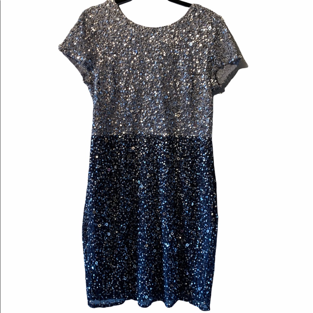 Adrianna Papell color block sequined scoop back